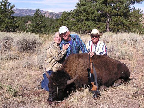 bison hunting father son